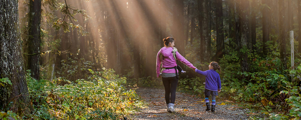 Parent and Child on a hike